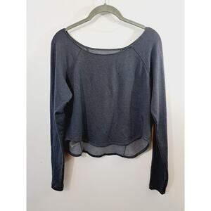 Ethona Women's Gray Long Sleeve Cropped Top In Size Small